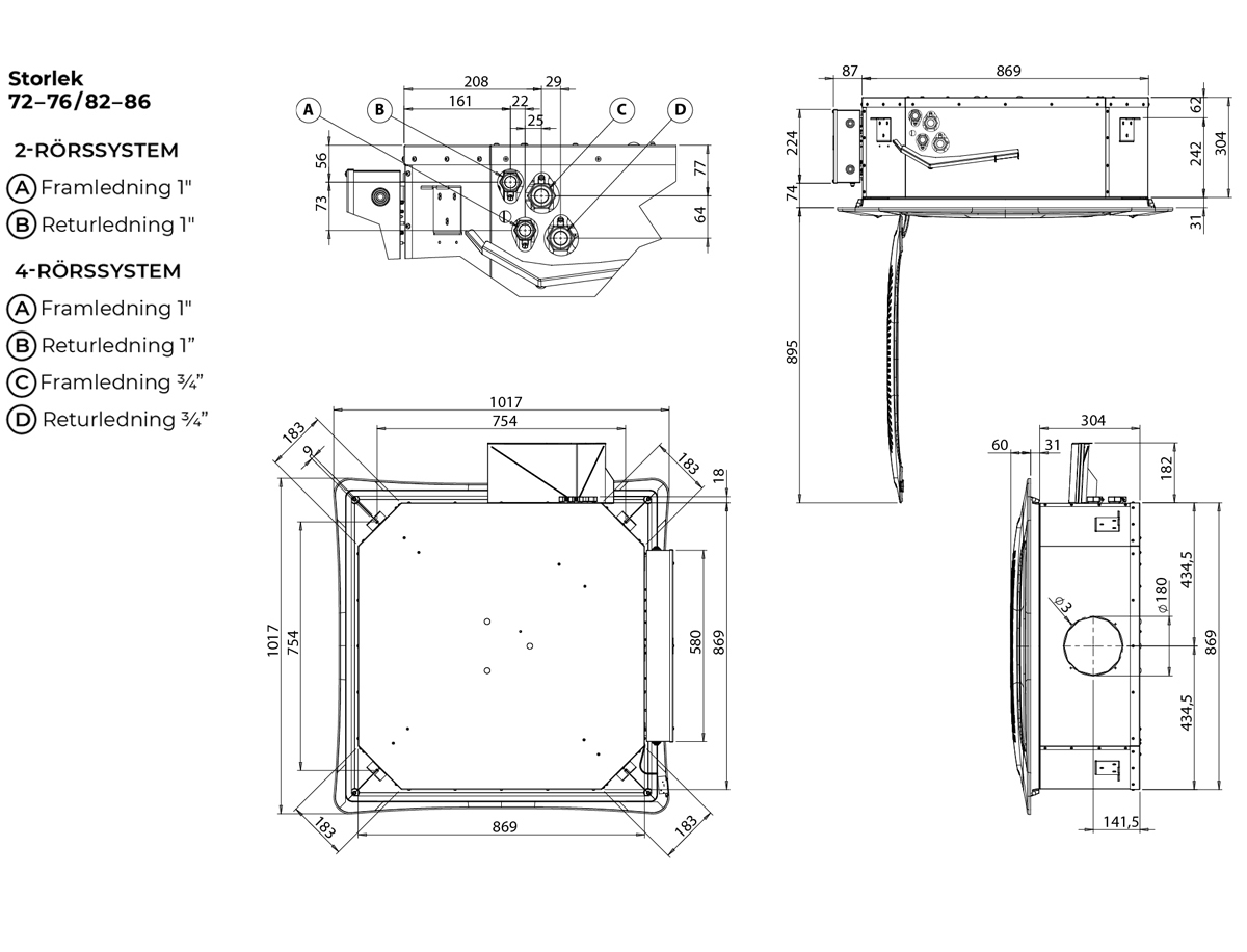 Dimensioner för Skystar Jumbo ECM